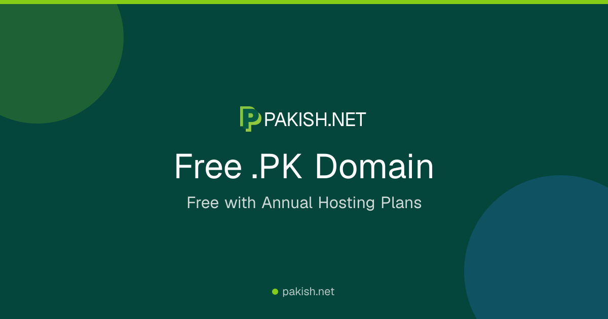 Free .PK Domain with Hosting — Register Pakistan Domain | Pakish.NET